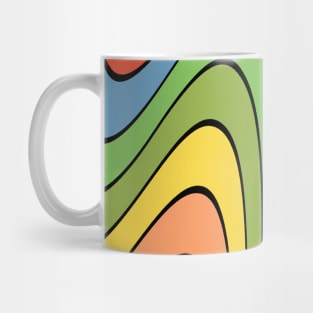 Fun Wavy Retro 70s Colorful Mug